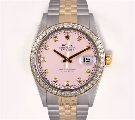 rolex datejust 39 two tone diamond bezel